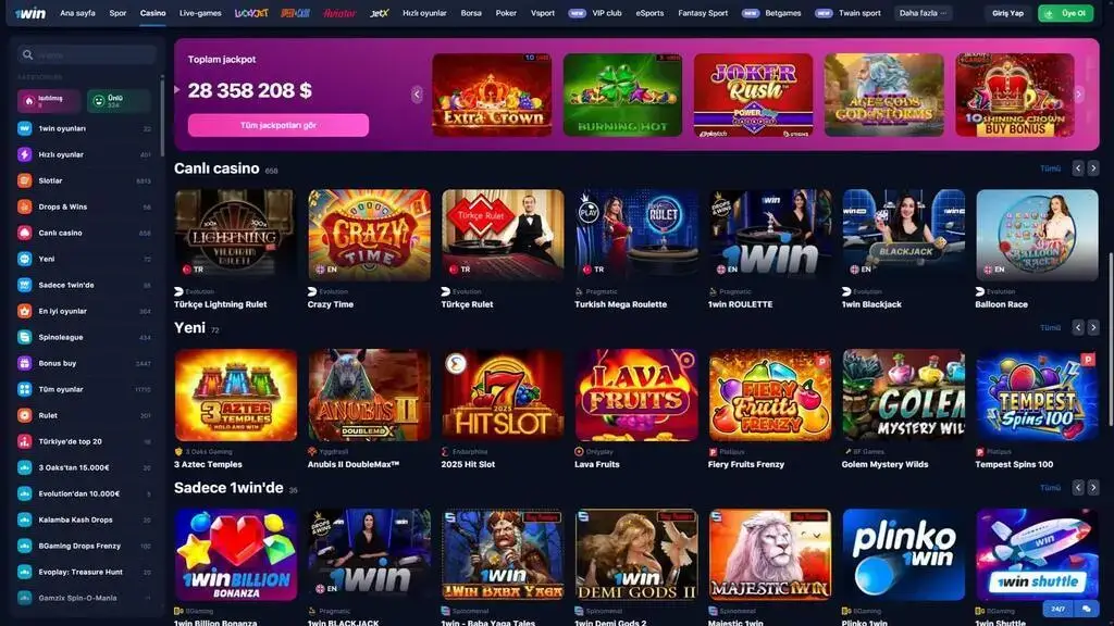 1Win Casino Indonesia dengan ribuan slot, permainan live dealer, dan jackpot progresif